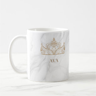 White Marble Personalised Name Mug