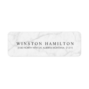 White Marble   Personalised Return Address