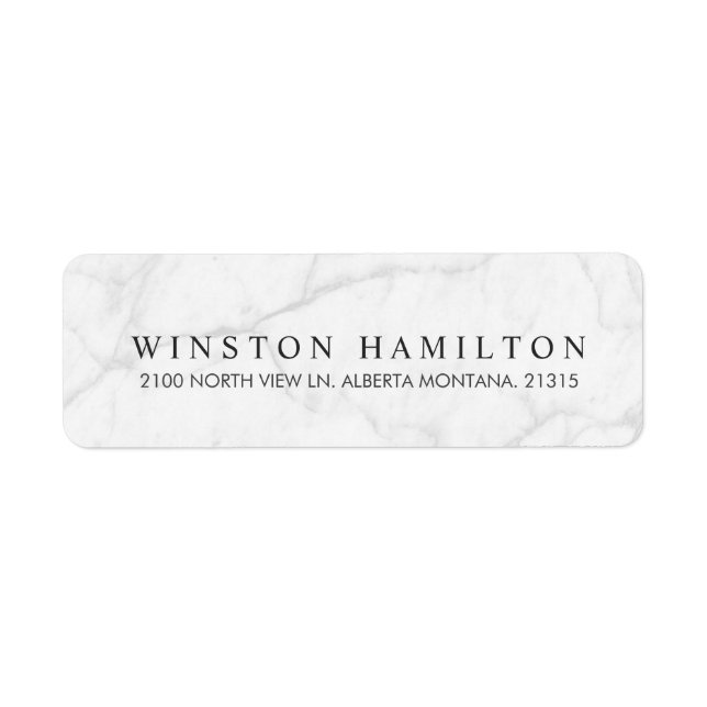 White Marble | Personalised Return Address (Front)