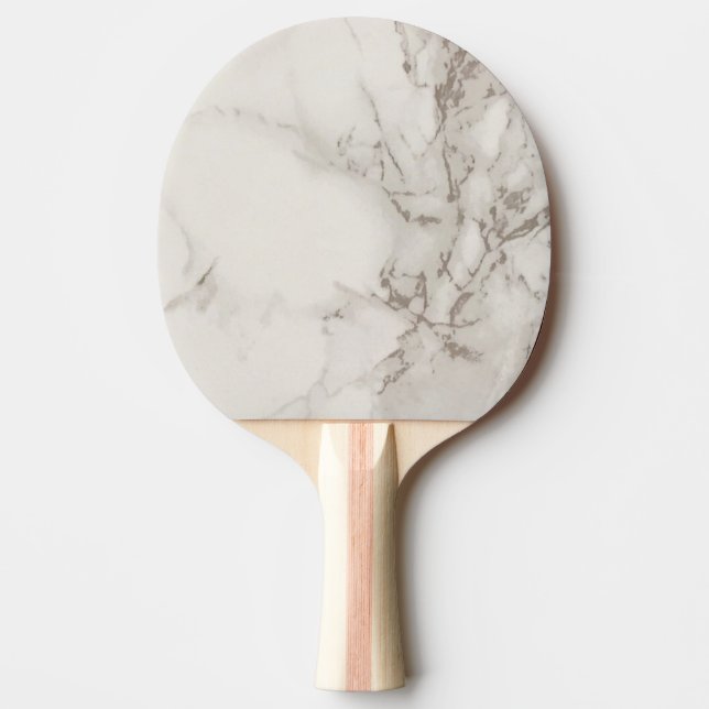 White Marble Ping Pong Paddle (Front)