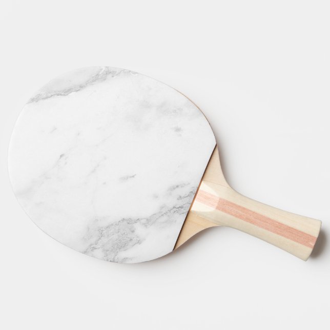 White Marble Ping Pong Paddle (Side)