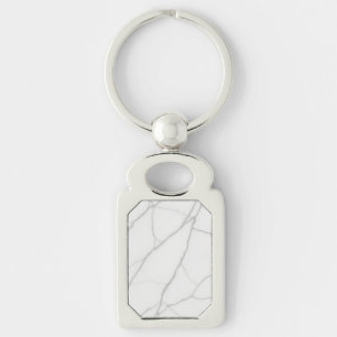 White Marble Profile card Key Ring