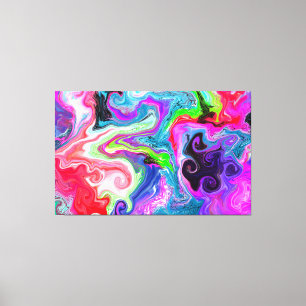 White Marble River Colourful Marble Art   Canvas Print