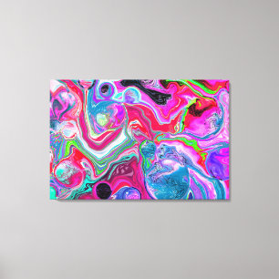 White Marble River Colourful Marble Art  Canvas Print