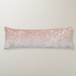 White Marble Rose Gold Ombre Glitter Glam #1 Body Cushion
