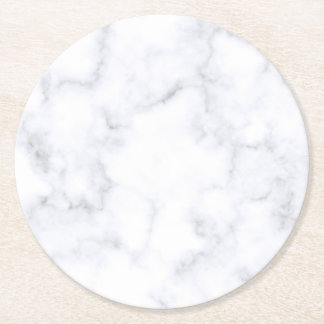 White Marble Round Paper Coaster