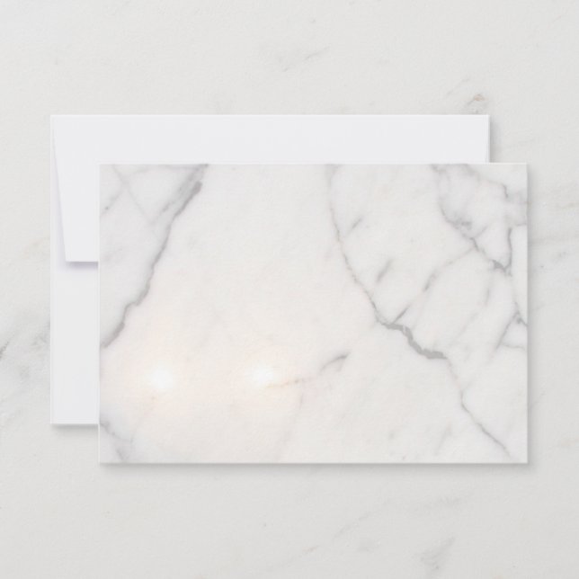 White marble  RSVP card (Front)