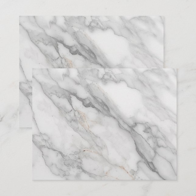 White Marble RSVP Card (Front/Back)