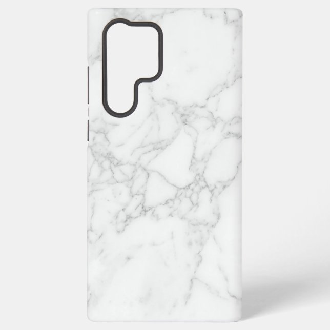 White Marble Samsung Galaxy S22 Ultra Case (Back)