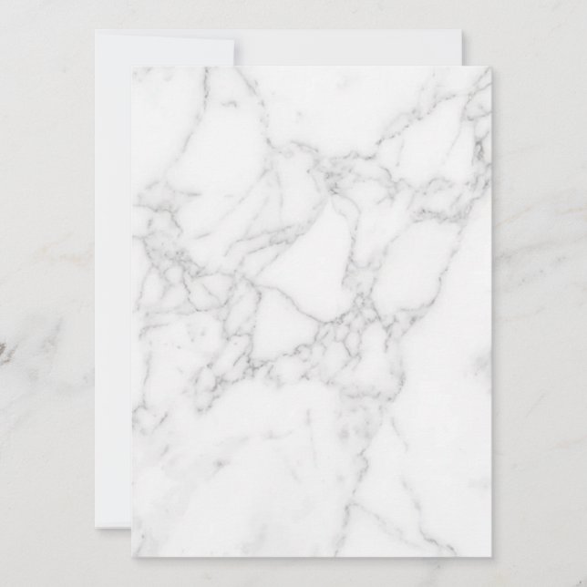 White Marble Save The Date (Front)