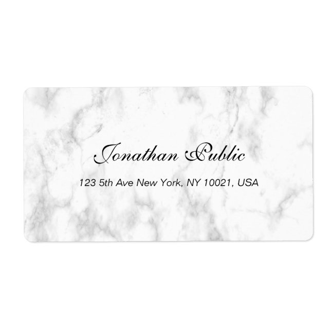 White Marble Script Luxury Professional Shipping (Front)