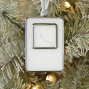 White Marble Silver Plated Framed Ornament