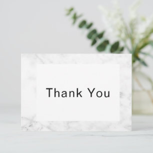 White Marble Simple  Thank You Card