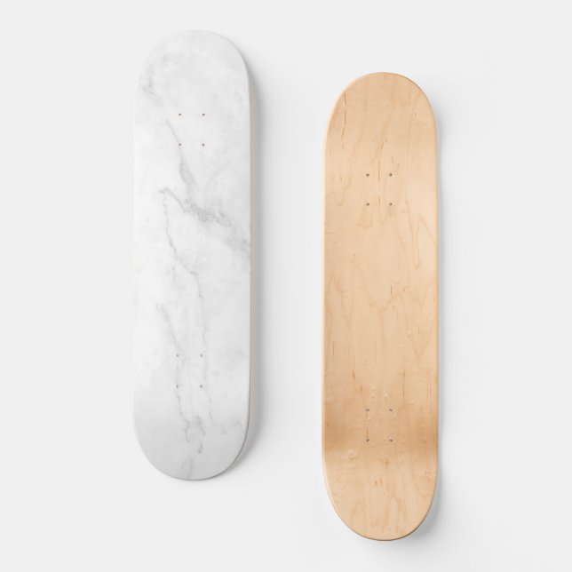  White Marble Skateboard (Front)