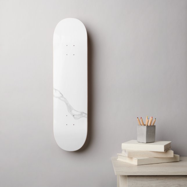 White Marble  Skateboard (Wall Art)