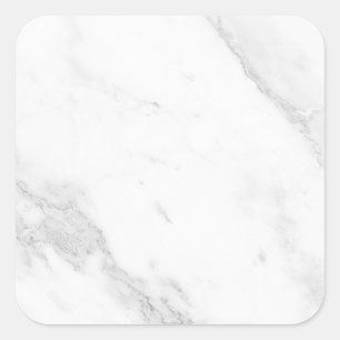 White Marble Square Sticker