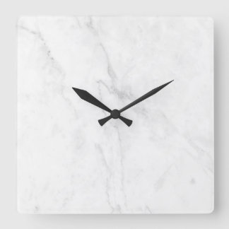 White Marble Square Wall Clock