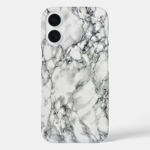 White Marble Stone iPhone 16 Case