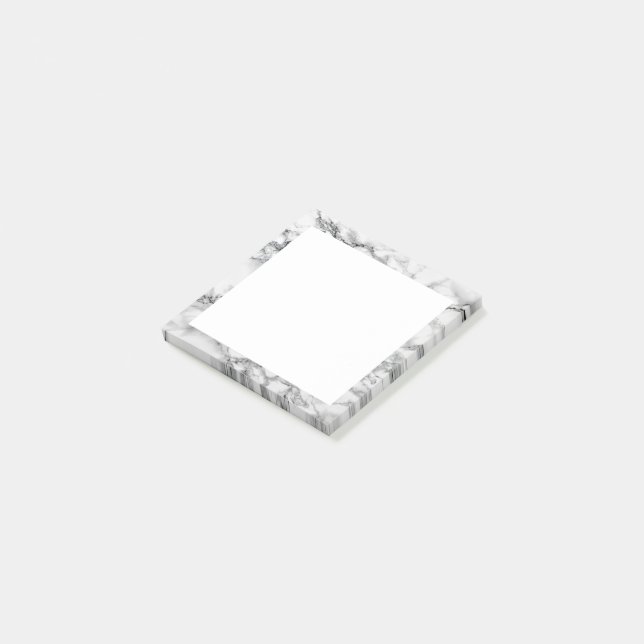 White Marble Stone Framed Luxury Post-it® Notes (Angled)