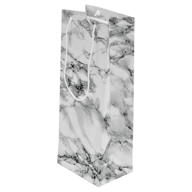 White Marble Stone Gift Bag (Back Angled)