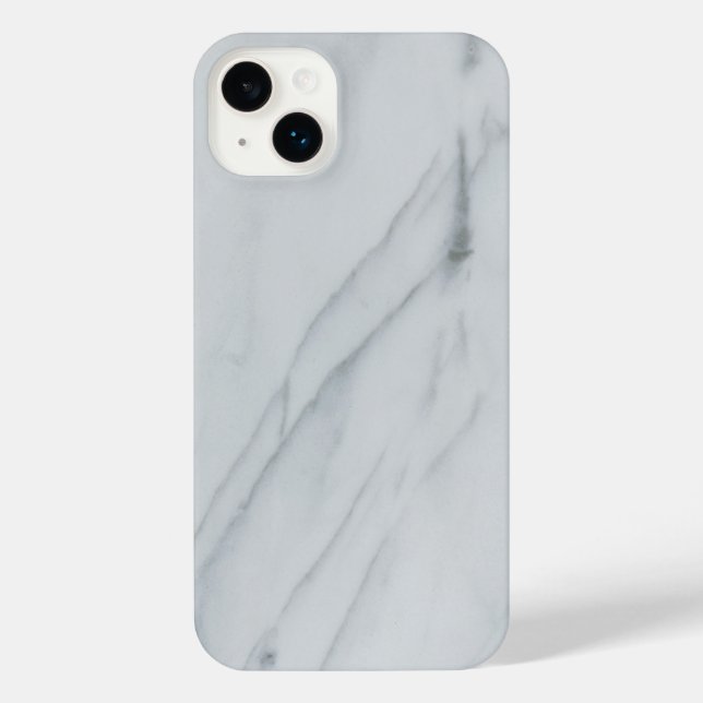 White marble Stone iPhone 14 Plus Case (Back)