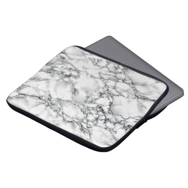 White Marble Stone Laptop Sleeve (Front Top)