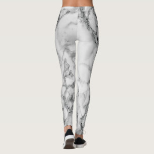 White Marble Stone Leggings