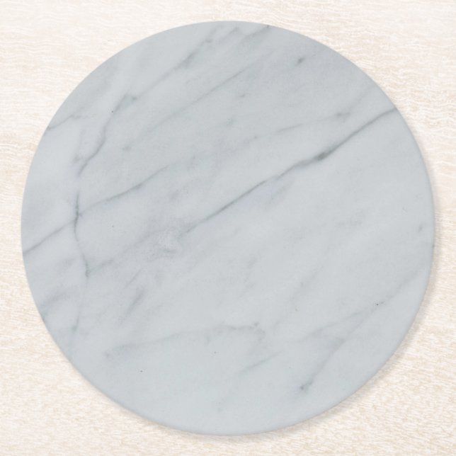 White Marble Stone Paper Coaster (Front)
