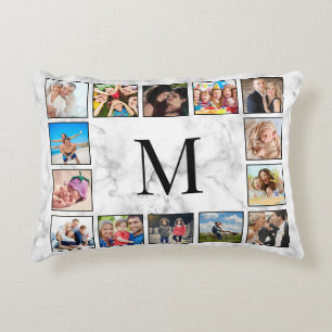 White Marble Stone Pattern Decorative Cushion