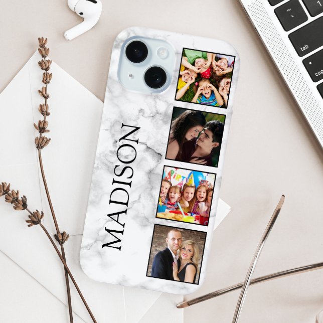 White Marble Stone Pattern iPhone 15 Case (Creator Uploaded)