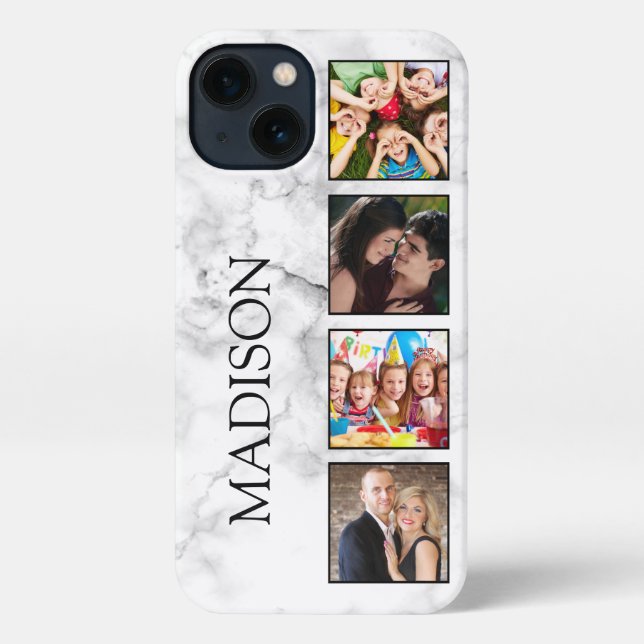 White Marble Stone Pattern iPhone Case (Back)