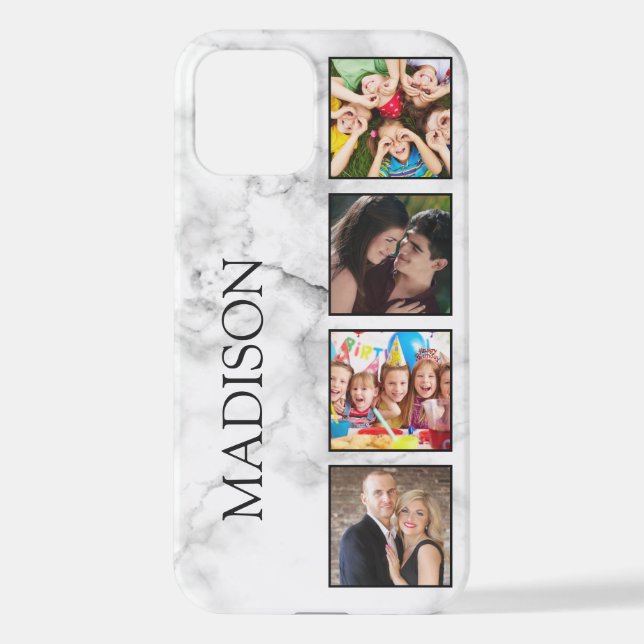 White Marble Stone Pattern iPhone Case (Back)