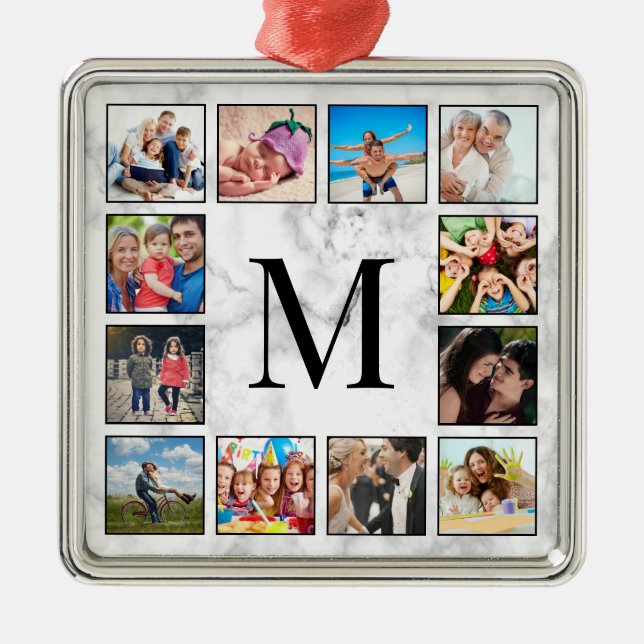 White Marble Stone Pattern Metal Tree Decoration (Front)