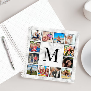 White Marble Stone Pattern Notebook