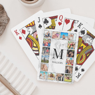 White Marble Stone Pattern Playing Cards