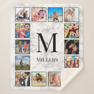 White Marble Stone Pattern Sherpa Blanket