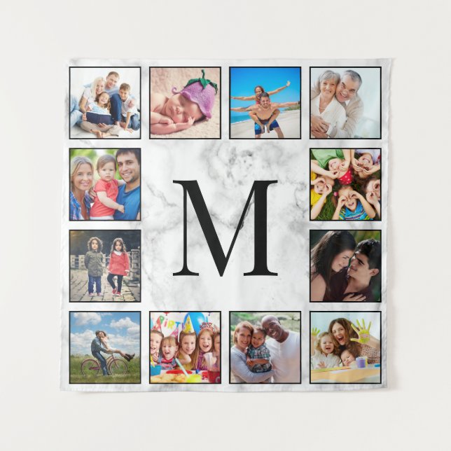 White Marble Stone Pattern Tapestry (Front)