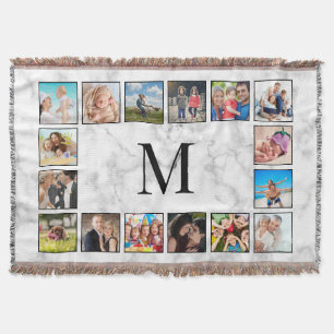 White Marble Stone Pattern Throw Blanket