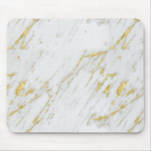 White Marble Stone With Glitter Mouse Mat