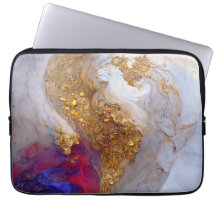 White Marble Swirl with Liquid Gold