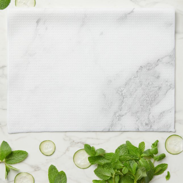 White Marble  Tea Towel (Folded)