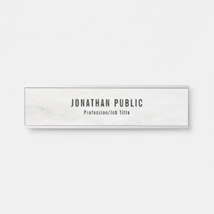 White Marble Template Trendy Elegant Modern Door Sign