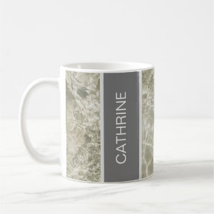 White Marble Texture And Black Pastel colour Custo Coffee Mug