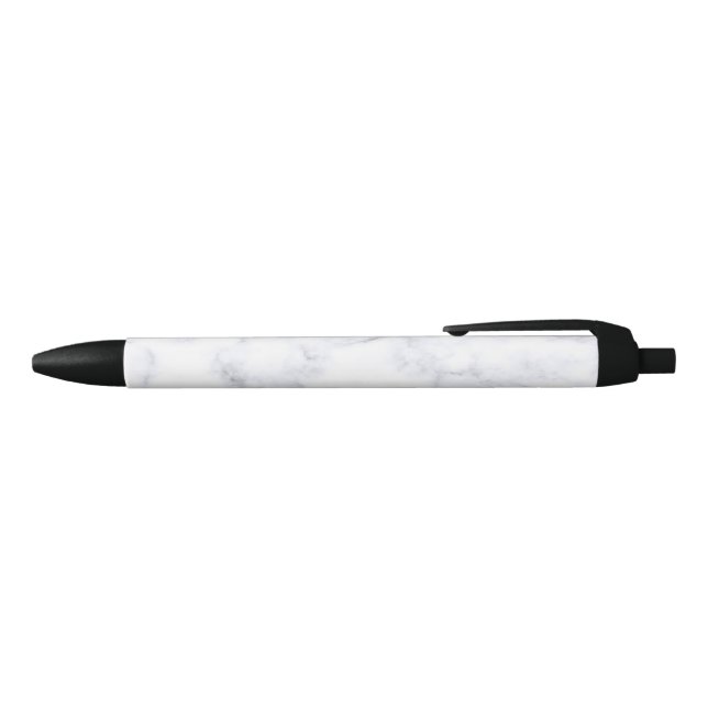 White Marble Texture Black Ink Pen (Top)