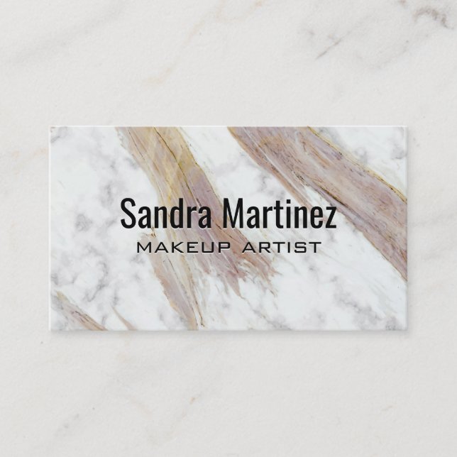 White Marble Texture Business Card (Front)