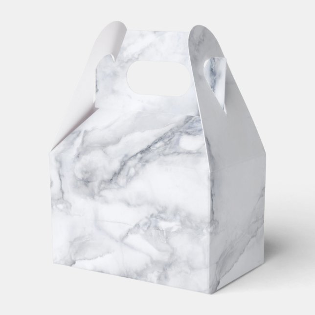 White Marble Texture Favour Box (Front Side)