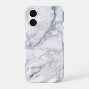 White Marble Texture iPhone 16 Case