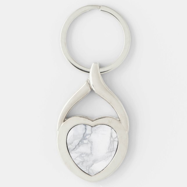 White marble texture key ring (Front)