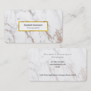 White Marble Texture Professional Business Card