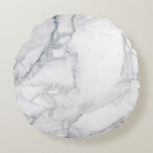 White marble texture round cushion
